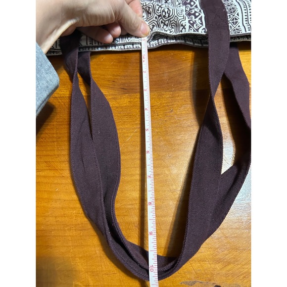 Black & Cream Tribal Print Fabric Tote | Zip Top | Lightweight Shoulder Bag - Picture 8 of 8